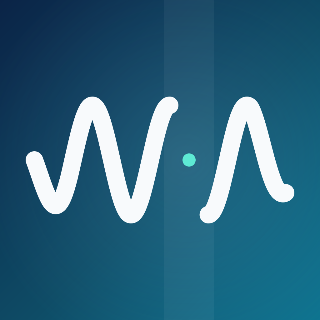 MyTinnitusMask app icon — a jagged wave settling into a calm one